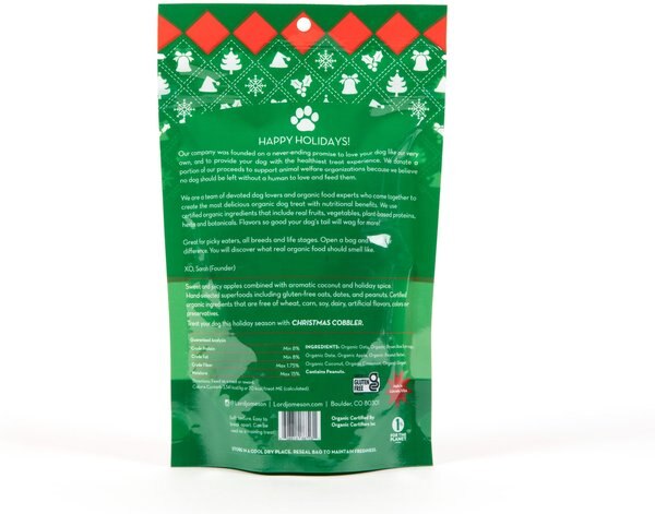 Lord Jameson Christmas Cobbler Soft & Chewy Vegan Dog Treats, 6-oz bag