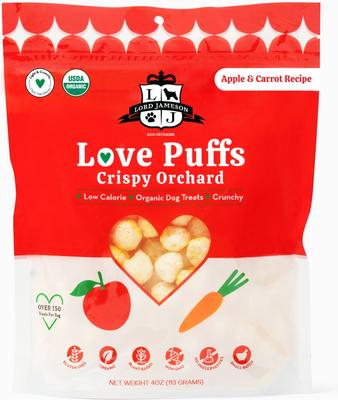 Show full view: Lord Jameson Love Puffs Crispy Orchard Crunchy Dog Treats, 4-oz bag slide 1 of 5