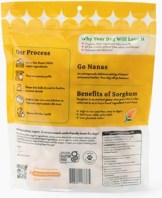 Show full view: Lord Jameson Love Puffs Go Nanas Crunchy Dog Treats, 4-oz bag slide 3 of 6