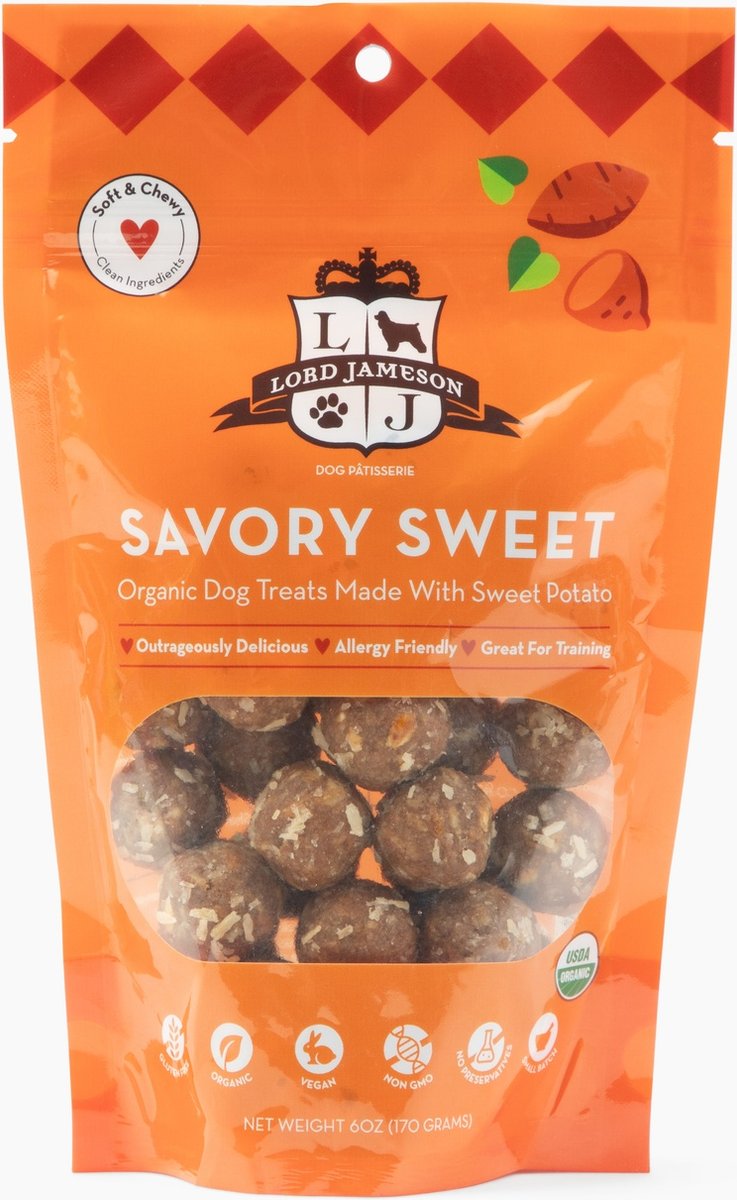 Lord Jameson Savory Sweet Vegan Dog Treats, 6-oz bag