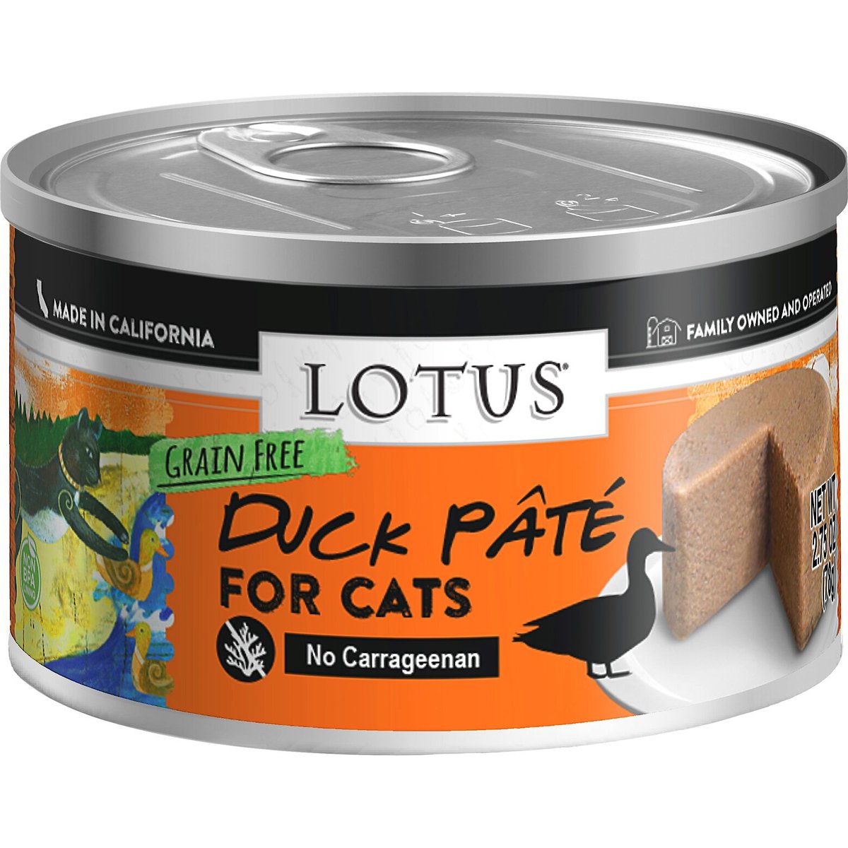 Lotus Duck Pate Canned Cat Food, 2.75-oz, case of 24
