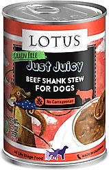 Lotus Just Juicy Beef Shank Stew Grain-Free Canned Dog Food, 12.5-oz, case of 12