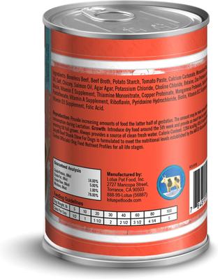 Show full view: Lotus Just Juicy Beef Shank Stew Grain-Free Canned Dog Food, 12.5-oz, case of 12 slide 4 of 5