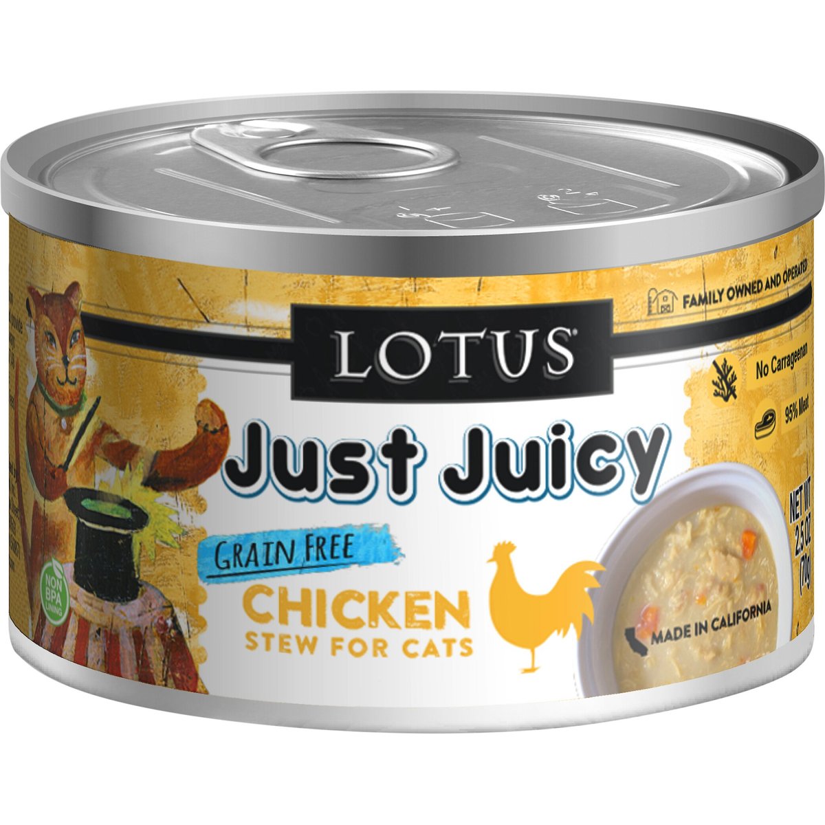 Lotus Just Juicy Chicken Stew Canned Cat Food, 5.3-oz, 24 ct