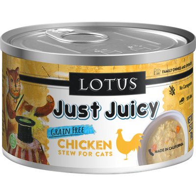 Lotus Lotus Just Juicy Chicken Stew Canned Cat Food, 5.3-oz, 24 ct