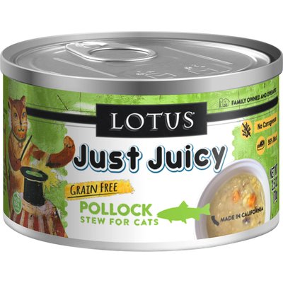 Lotus Lotus Just Juicy Pollock Stew Canned Cat Food, 5.3-oz, 24 ct