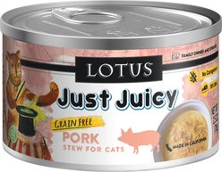 Lotus Just Juicy Pork Stew Grain-Free Canned Cat Food, 5.3-oz, case of 24