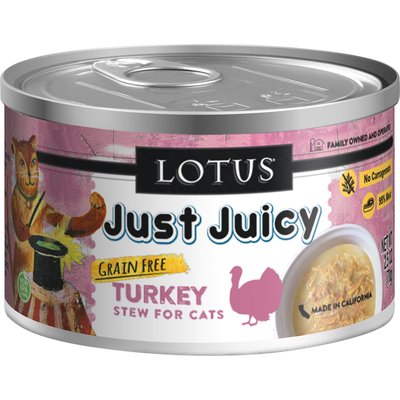 Lotus Lotus Just Juicy Turkey Stew Grain-Free Canned Cat Food, 2.5-oz, 24 ct