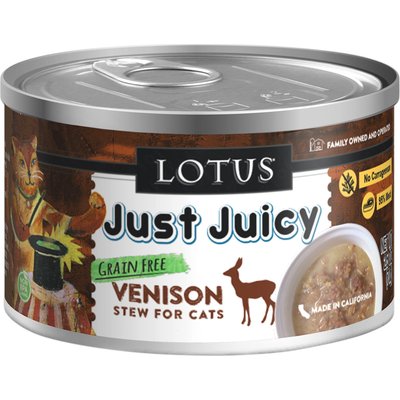 Lotus Lotus Just Juicy Venison Stew Canned Cat Food, 2.5-oz, case of 24