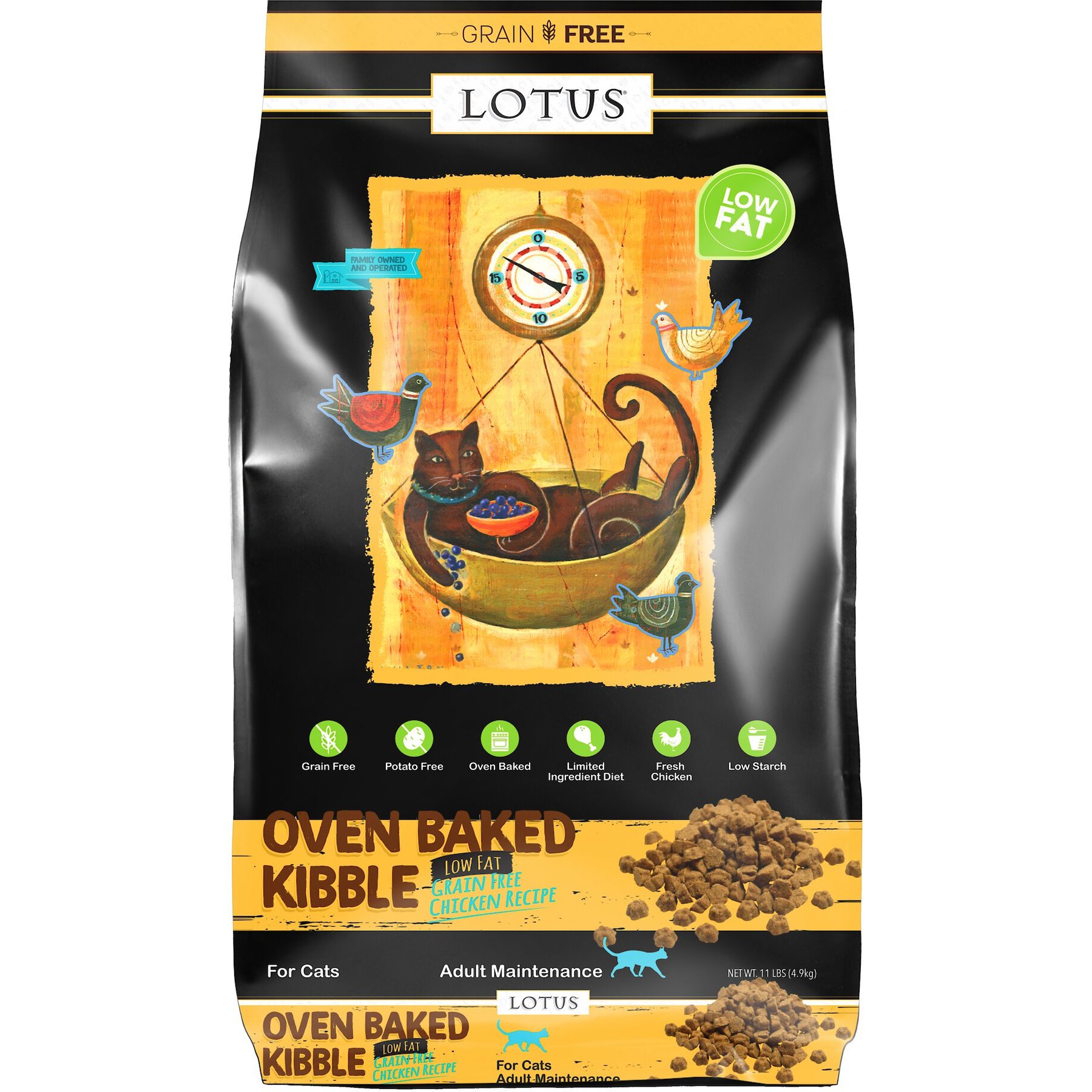 Lotus Low-Fat Chicken Grain-Free Recipe Dry Cat Food, 11-lb bag