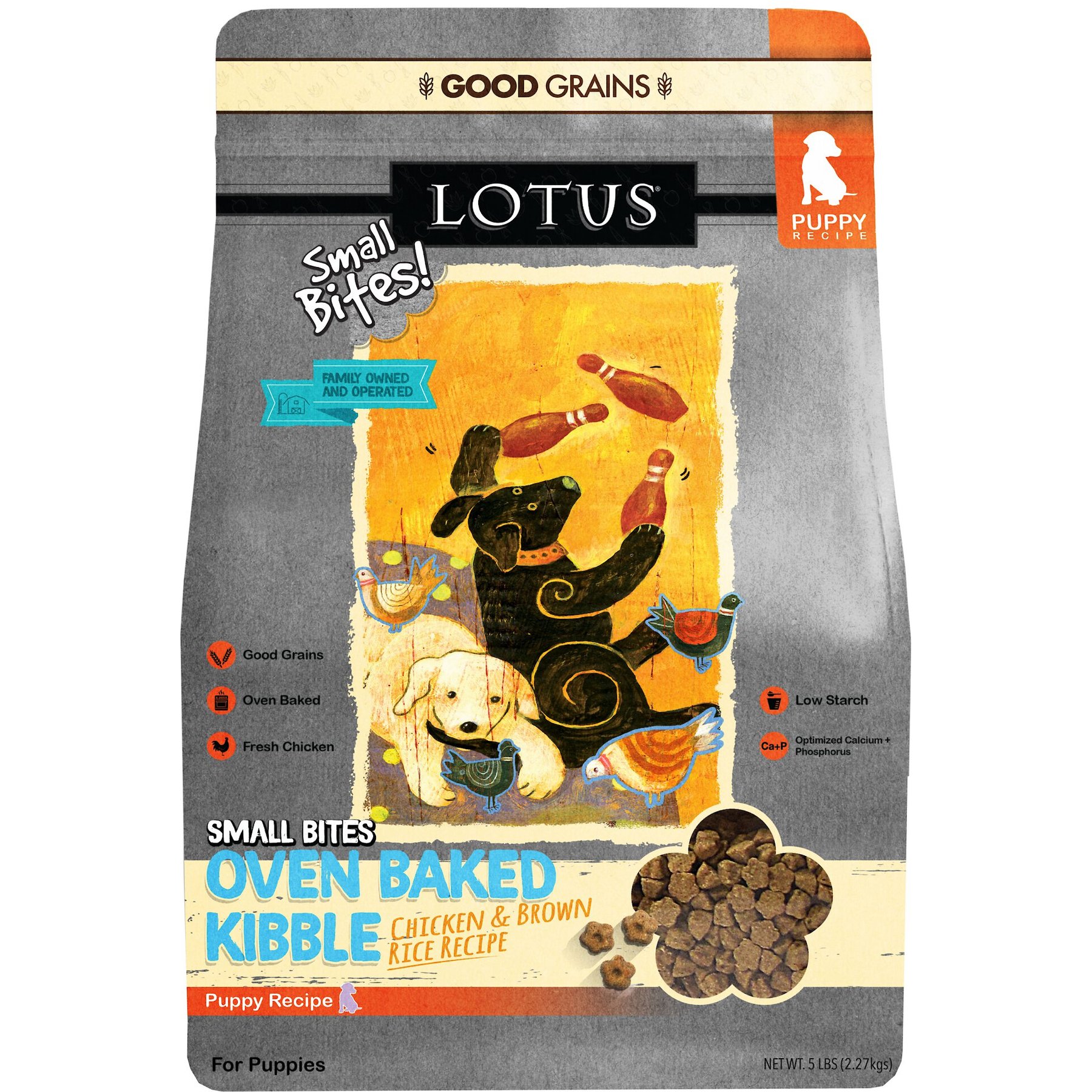 Lotus Oven-Baked Chicken Small Bites Recipe Puppy Dry Dog Food, 5-lb