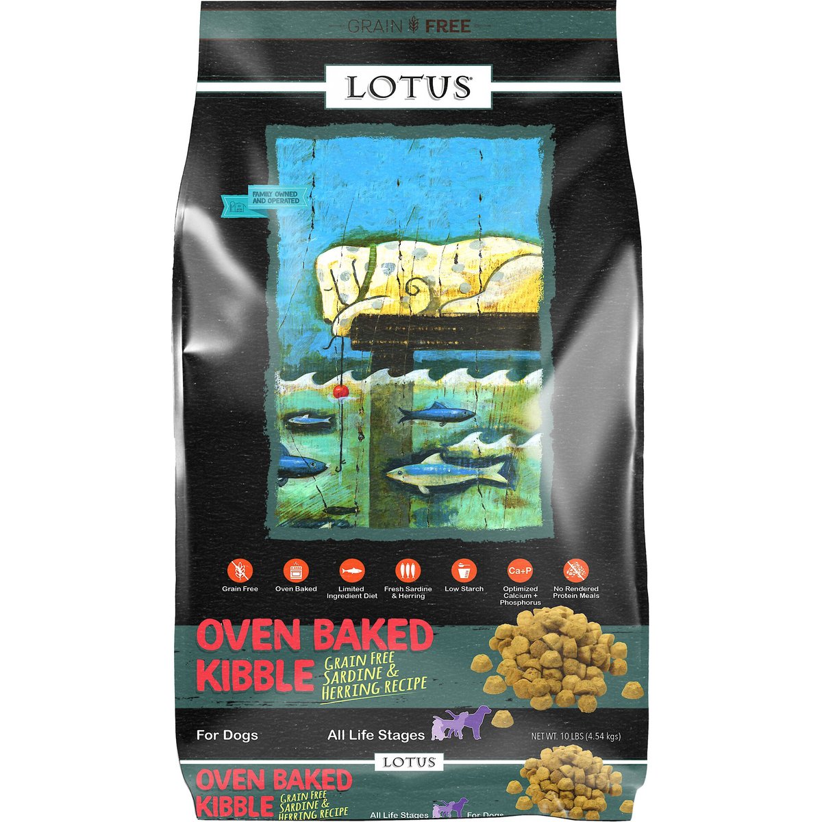 Lotus Oven-Baked Grain-Free Sardine & Herring Recipe Dry Dog Food, 10-lb bag