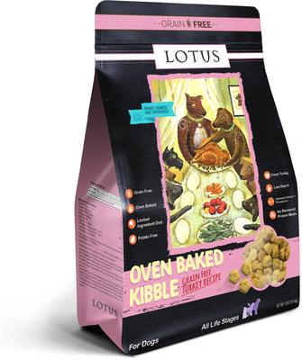 Show full view: Lotus Oven-Baked Grain-Free Turkey Recipe Dry Dog Food, 4-lb bag slide 4 of 5