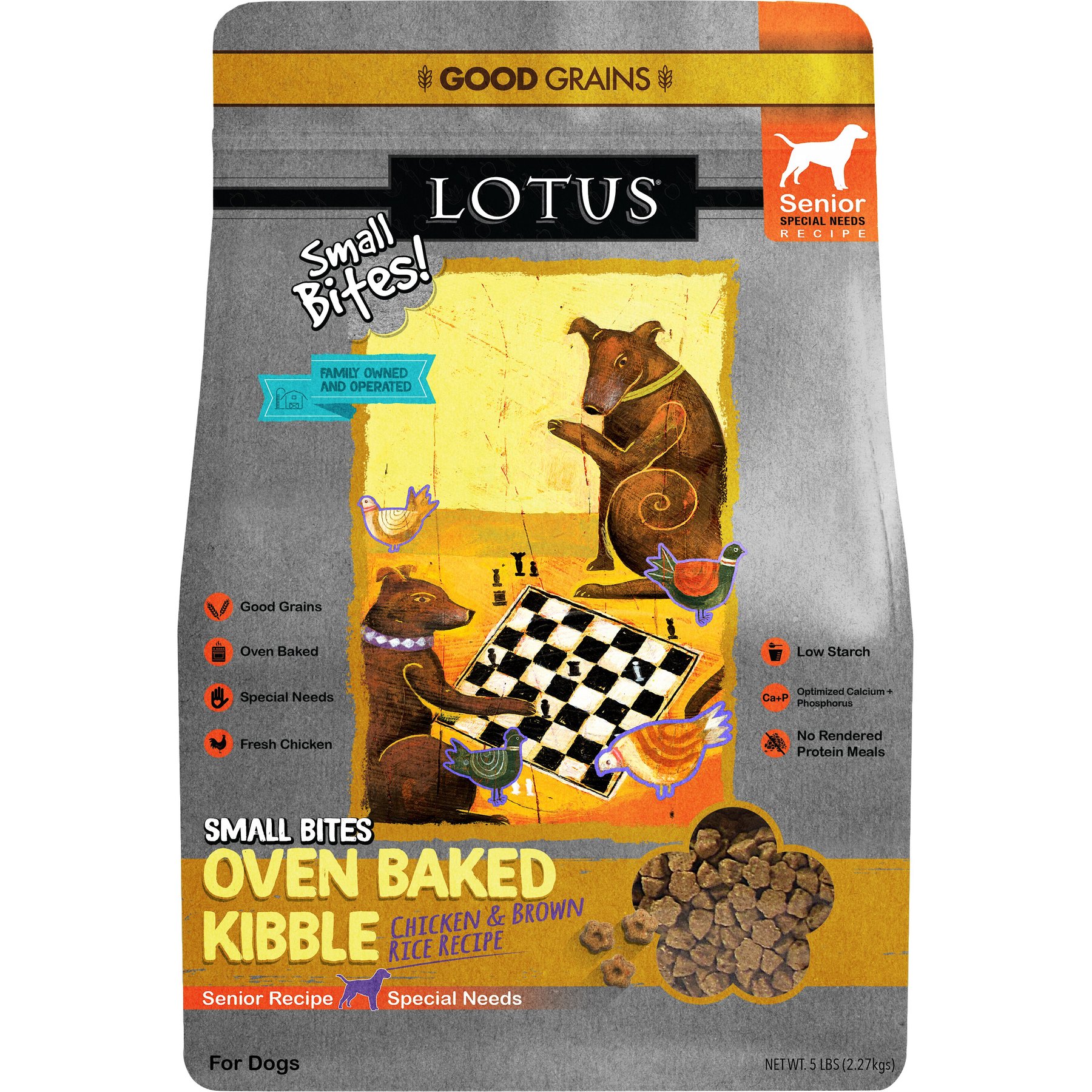 Lotus Oven-Baked Senior Small Bites Recipe Dry Dog Food, 5-lb bag