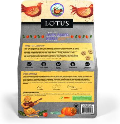 Show full view: Lotus Oven-Baked Small Bites Good Grains Chicken Recipe Adult Dry Dog Food, 5-lb bag slide 3 of 5
