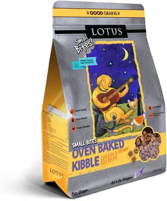 Show full view: Lotus Oven-Baked Small Bites Good Grains Chicken Recipe Adult Dry Dog Food, 5-lb bag slide 4 of 5