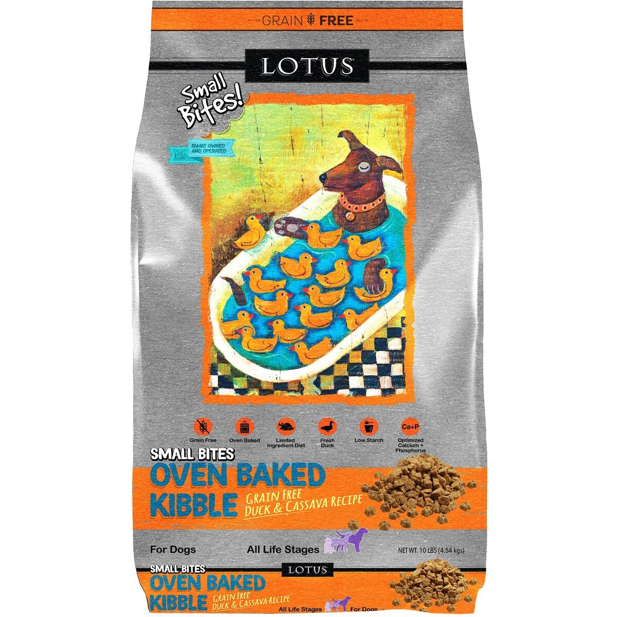 Lotus Oven-Baked Duck Small Bites Recipe Dry Dog Food, 10-lb bag