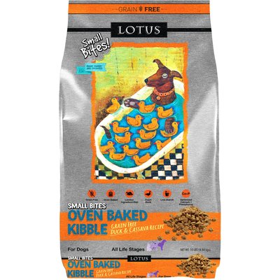 Lotus Lotus Oven-Baked Duck Small Bites Recipe Dry Dog Food, 10-lb bag