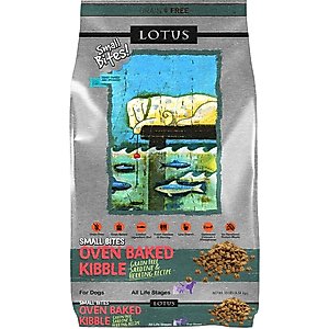 Lotus Oven-Baked Small Bites Grain-Free Sardine & Herring Recipe Dry Dog Food, 10-lb bag