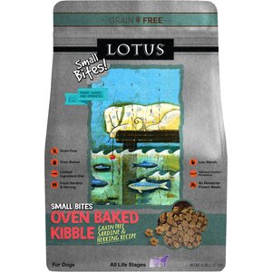 Lotus Oven-Baked Small Bites Grain-Free Sardine & Herring Recipe Dry Dog Food, 4-lb bag