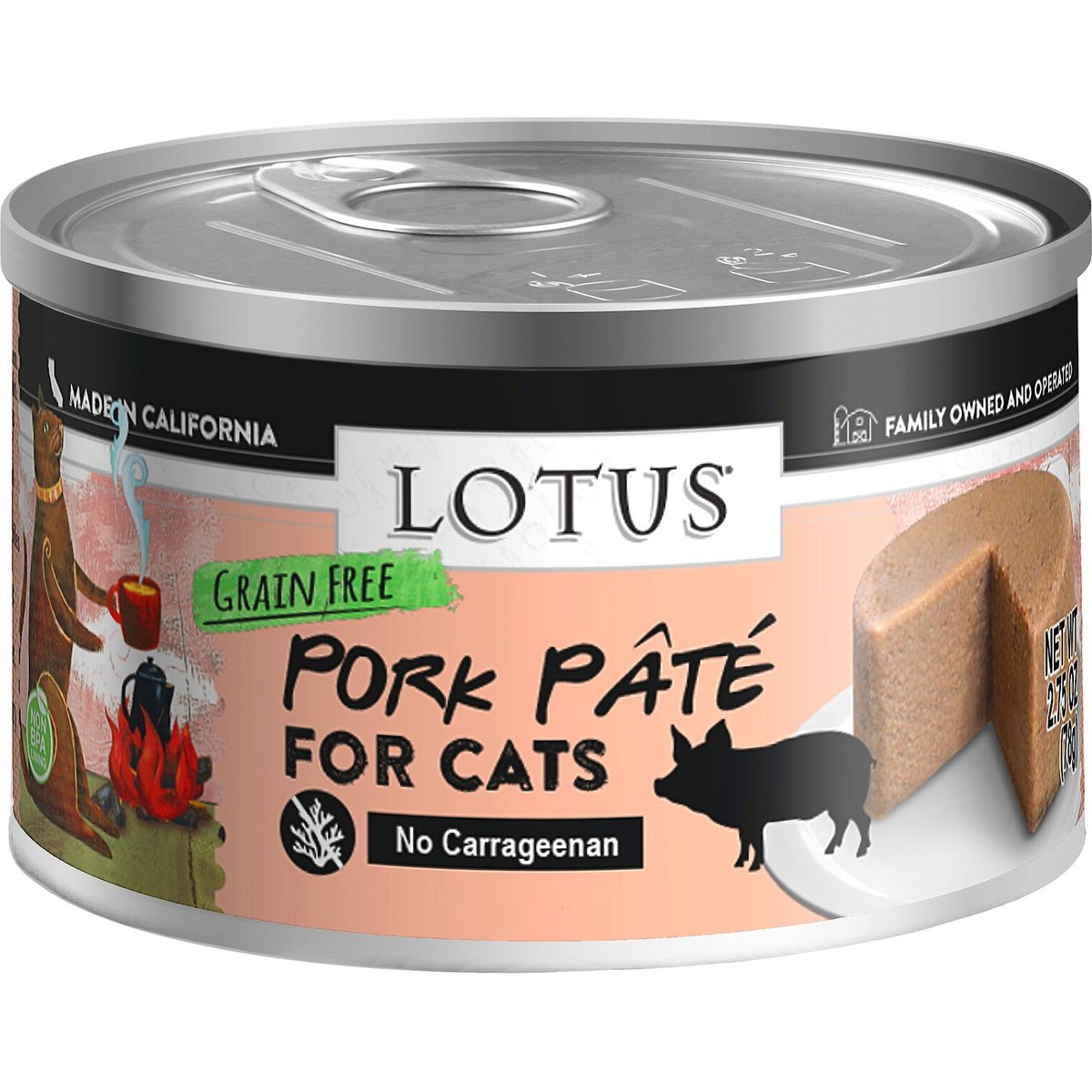 Lotus Pork Pate Canned Cat Food, 2.75-oz, case of 24