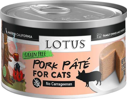 LOTUS Pork Pate Grain-Free Canned Cat Food, 2.75-oz, case of 24