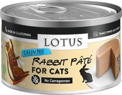 Lotus Rabbit Grain-Free Pate Canned Cat Food, 2.75-oz, case of 24