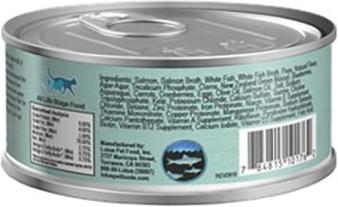 Show full view: Lotus Salmon Pate Grain-Free Canned Cat Food, 2.75-oz, case of 24 slide 3 of 5