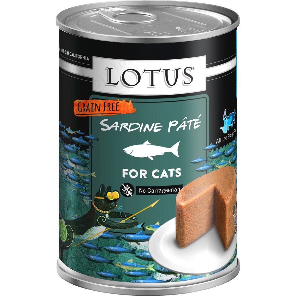 Lotus Sardine Grain-Free Pate Canned Cat Food, 12.5-oz, case of 12