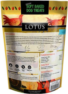Show full view: Lotus Soft-Baked Chicken & Chicken Liver Recipe Grain-Free Dog Treats, 10-oz bag slide 3 of 4