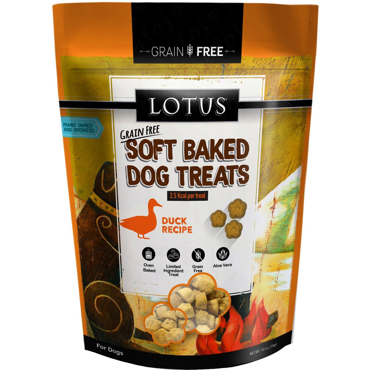 Lotus Soft-Baked Duck Recipe Grain-Free Dog Treats, 10-oz bag