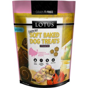 Lotus Soft-Baked Turkey & Turkey Liver Recipe Grain-Free Dog Treats, 10-oz bag