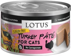 Lotus Turkey Pate Grain-Free Canned Cat Food, 2.75-oz, case of 24