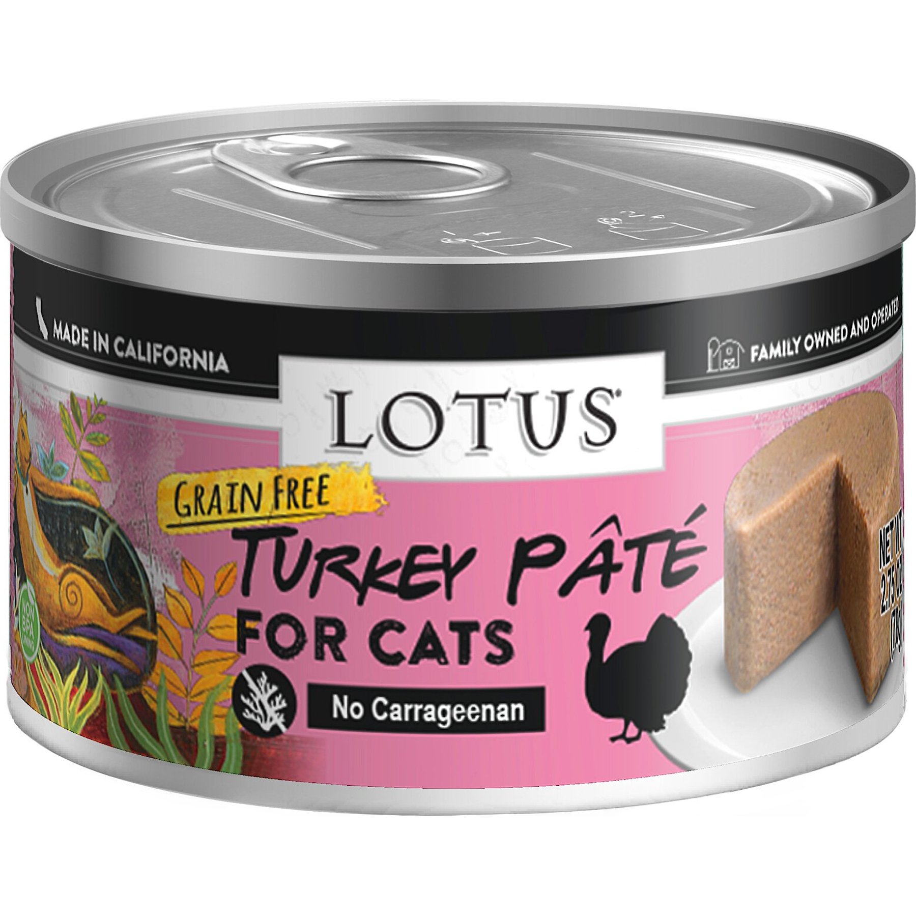 Lotus Turkey & Vegetable Pate Canned Cat Food, 2.75-oz, 24 ct