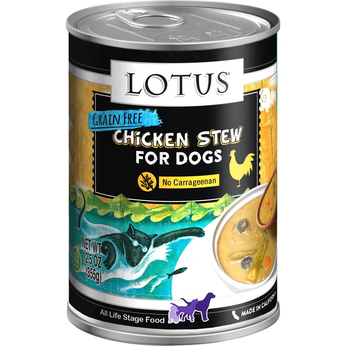 Lotus Chicken & Asparagus Stew Canned Dog Food, 12.5-oz, 12 ct