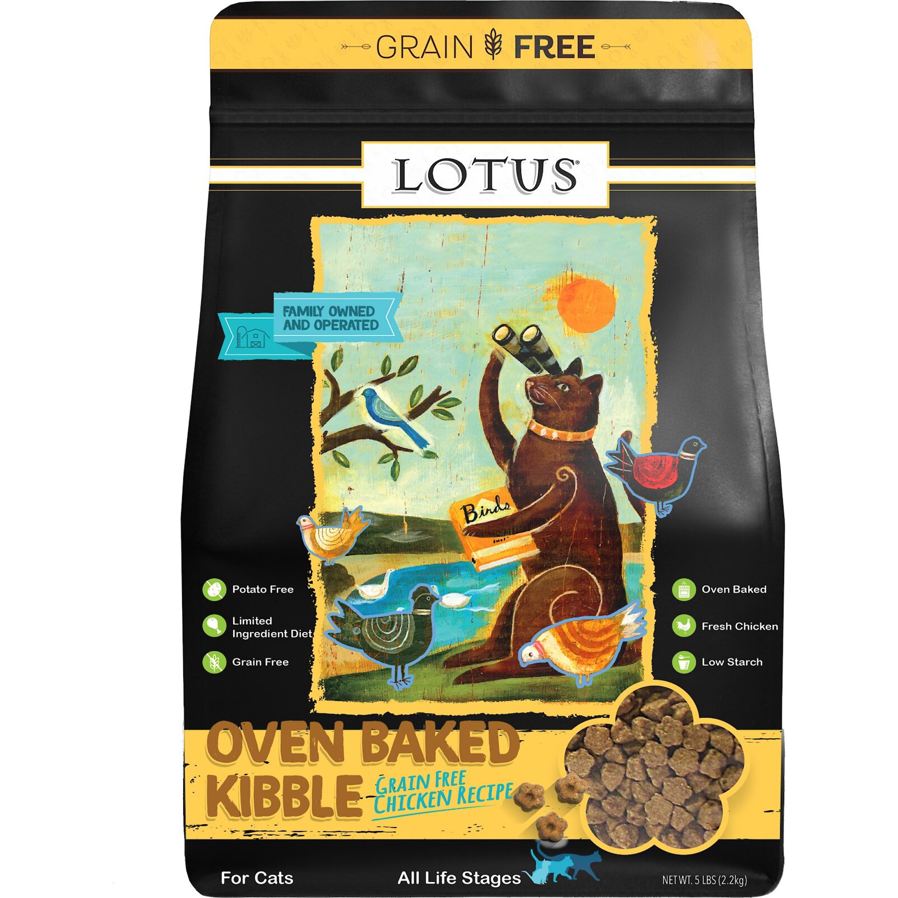 Lotus Wholesome Chicken Grain-Free Recipe Dry Cat Food, 5-lb bag