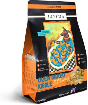 Show full view: Lotus Wholesome Grain-Free Duck & Cassava Recipe Dry Dog Food, 4-lb bag slide 4 of 5