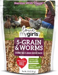 Love My Girls 5-Grain & Worms Corn-Free Gourmet Chicken Treats, 5-lb bag