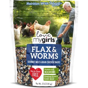 Love My Girls Flax & Worms Corn-Free Gourmet Chicken Treats, 5-lb bag