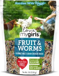 Love My Girls Fruit & Worms Corn-Free Gourmet Chicken Treats, 5-lb bag