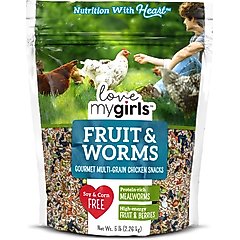 Love My Girls Fruit & Worms Corn-Free Gourmet Chicken Treats, 5-lb bag