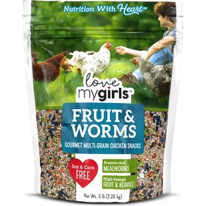 Love My Girls Fruit & Worms Corn-Free Gourmet Chicken Treats, 5-lb bag