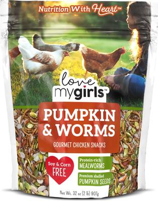 Show full view: Love My Girls Pumpkin & Worms Corn-Free Gourmet Chicken Treats, 2-lb bag slide 1 of 9