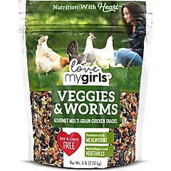 Love My Girls Veggies & Worms Corn-Free Gourmet Chicken Treats, 5-lb bag