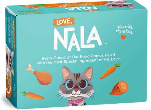 Show full view: Love, Nala Chicken Flaked with Sweet Potato & Carrot Recipe in Broth Adult Grain-Free Wet Cat Food, 2.8-oz can, case of 12 slide 3 of 10
