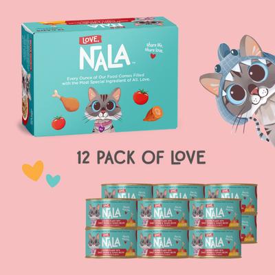 Show full view: Love, Nala Chicken Flaked with Sweet Potato & Tomato Recipe in Broth Adult Grain-Free Wet Cat Food, 2.8-oz can, case of 12 slide 5 of 11