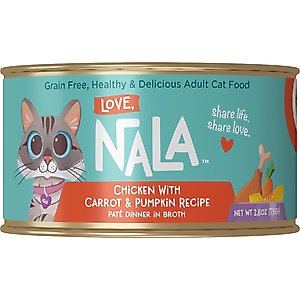 Love, Nala Chicken Pate with Carrot & Pumpkin Recipe in Broth Adult Grain-Free Wet Cat Food, 2.8-oz can, case of 12