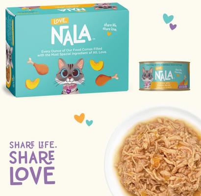 Show full view: Love, Nala Flaked Chicken with Pumpkin Recipe in Broth Adult Grain-Free Wet Cat Food, 2.8-oz can, case of 12 slide 9 of 11