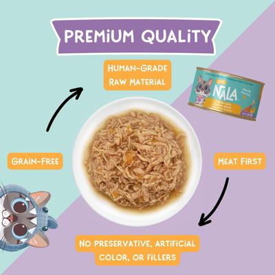 Show full view: Love, Nala Flaked Chicken with Pumpkin Recipe in Broth Adult Grain-Free Wet Cat Food, 2.8-oz can, case of 12 slide 4 of 11