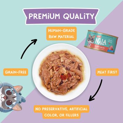 Show full view: Love, Nala Flaked Salmon Recipe in Broth Adult Grain-Free Wet Cat Food, 2.8-oz can, case of 12 slide 4 of 11